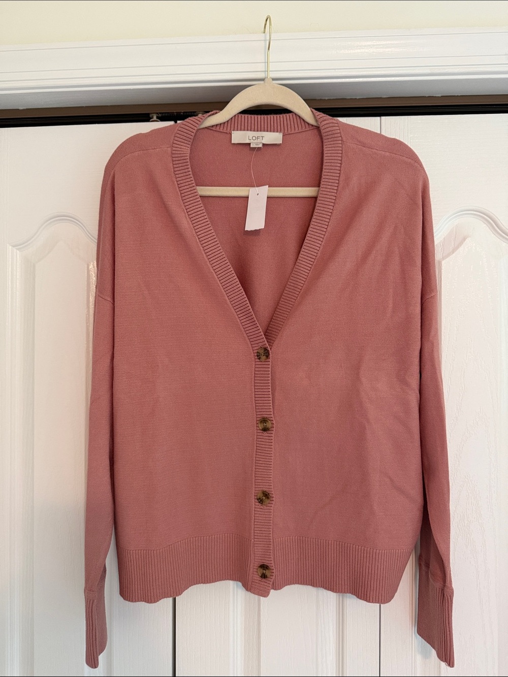 NWT LOFT Button-Front V-Neck Cardigan